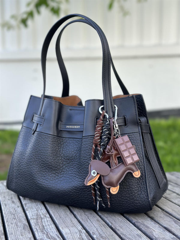Bag Charm, Brown Dachs Chocolate