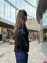 Wish Knit T-Neck, Black