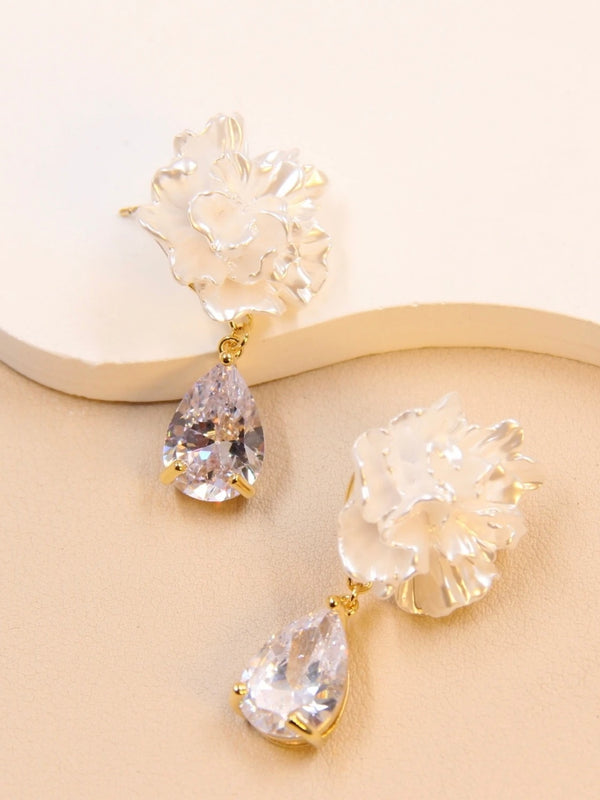 Bellissima-Silver flower earrings 925