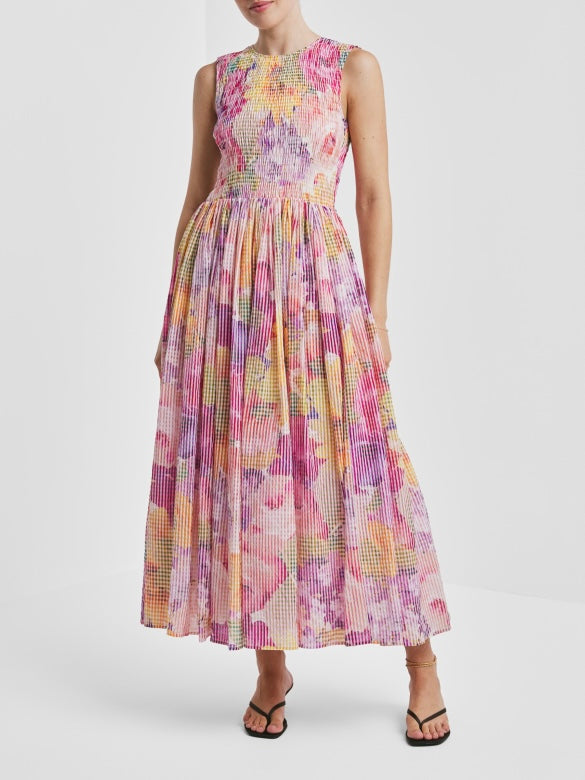 Checks Maxi Dress, Confetti