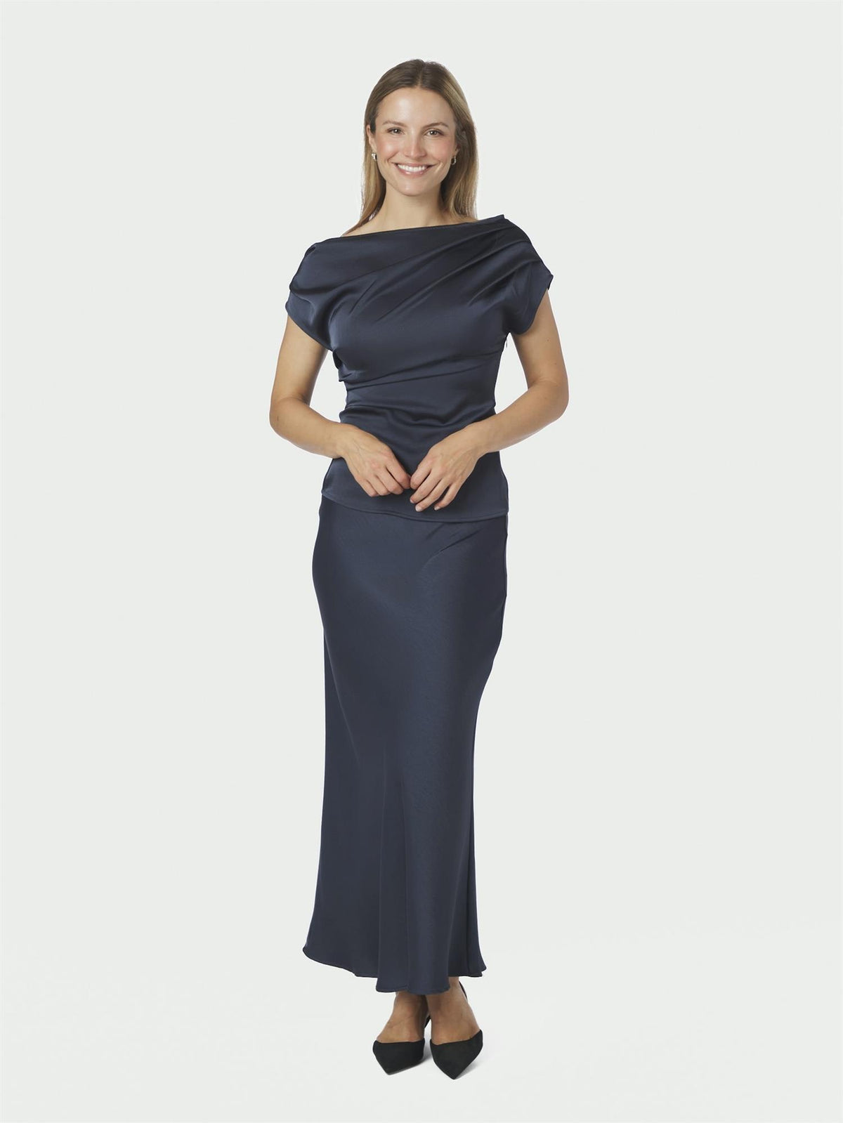 Mabelle Heavy Sateen Top, Blue