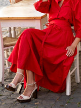 Astrid Skirt, City Red Poplin