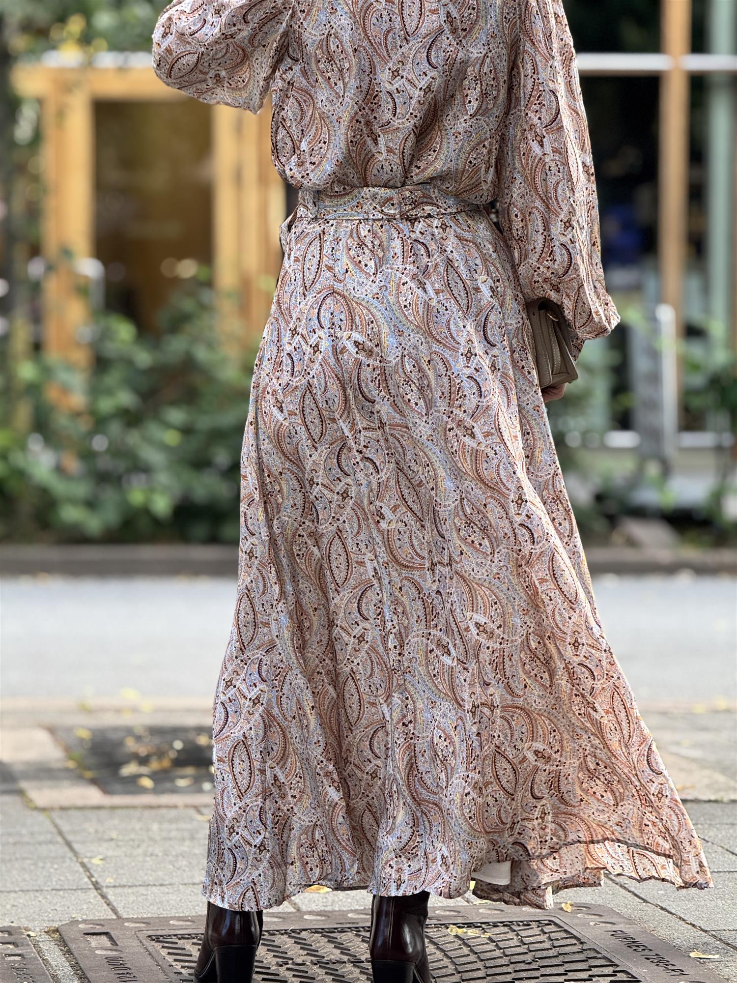 Striped Organza Maxi Skirt