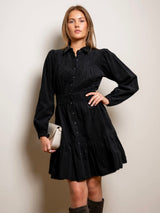 Vicky Dress, Oil Black Corduroy