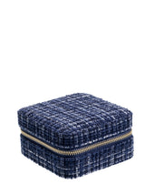 Tweed Jewellery Box Mini, Navy Blue