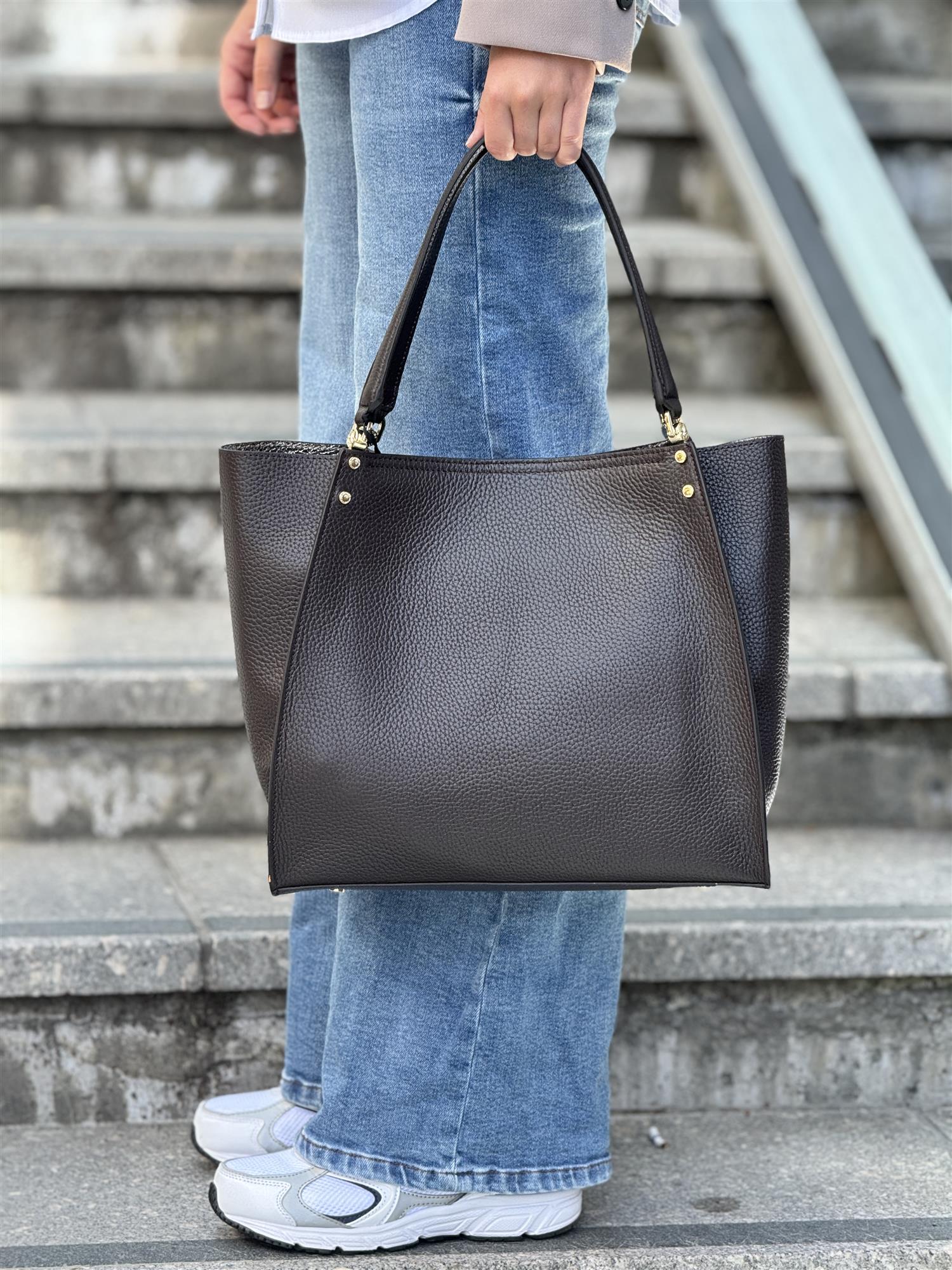 Hebdo shoppingbag Large, Marron