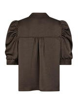 Roella Heavy Sateen Blouse, Dark Brown