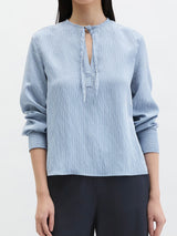 Blouse, casual fit, stand up collar