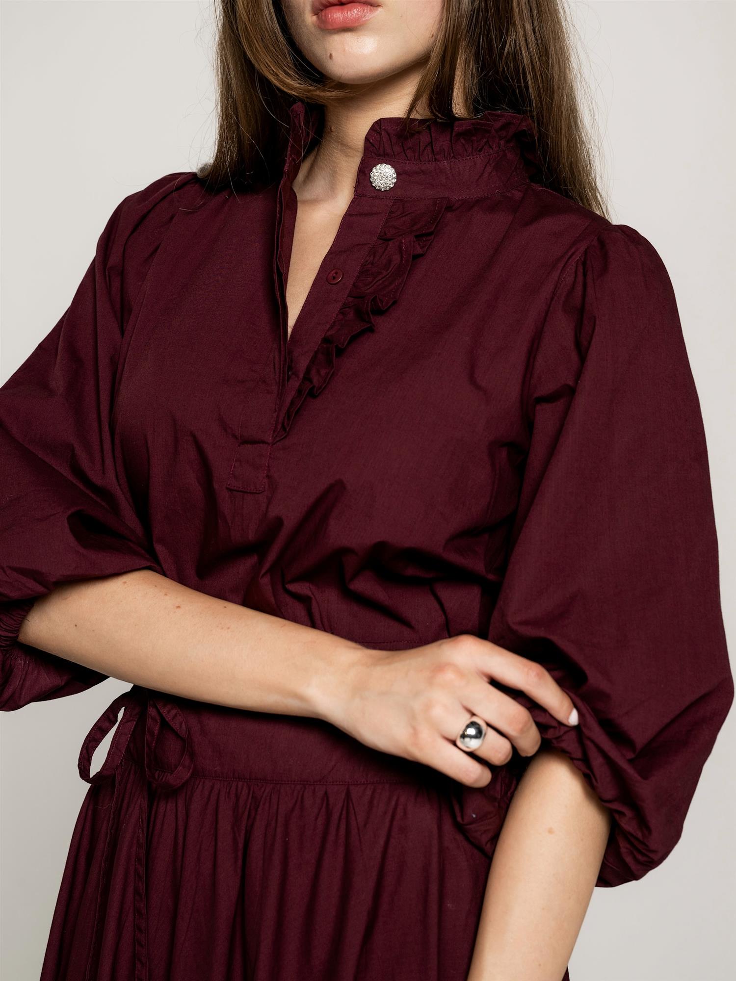 Ella Blouse, Rich Maroon