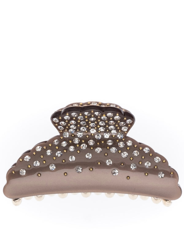 Crystal Hair Claw Large, Soft Brown