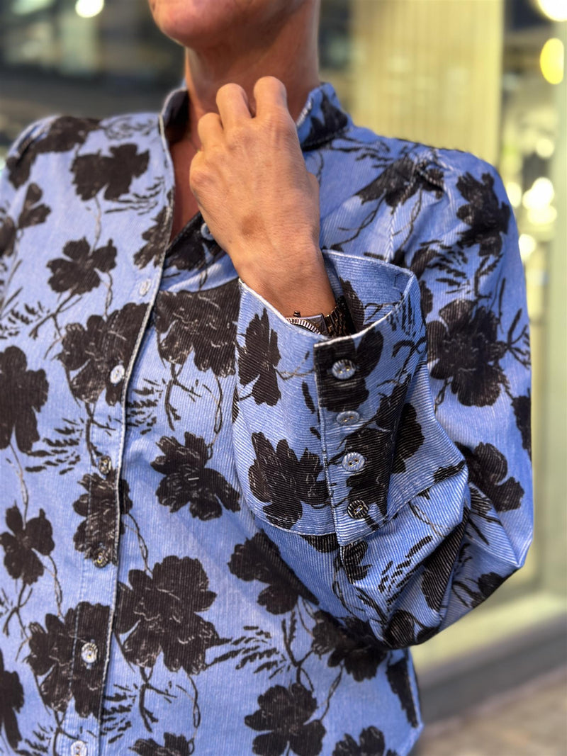 Cord Shirt, Blue Peony