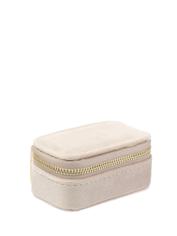 Micro Velvet Jewellery Box, Dark Sand