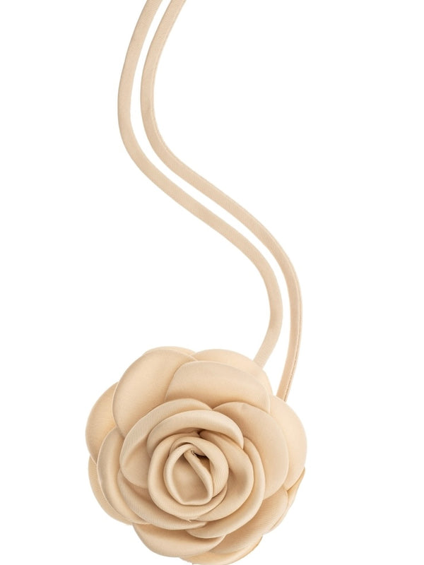 Satin rose Brooch, Champagne