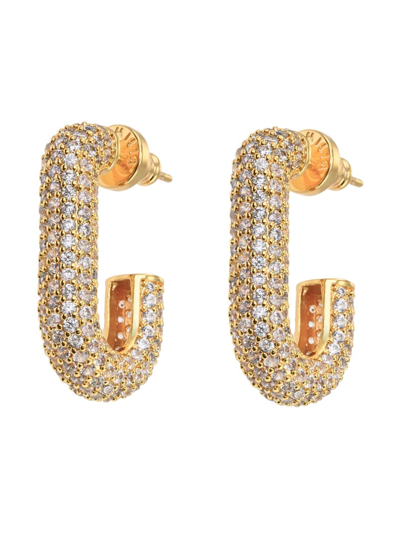 Square Chunky Hoops, White