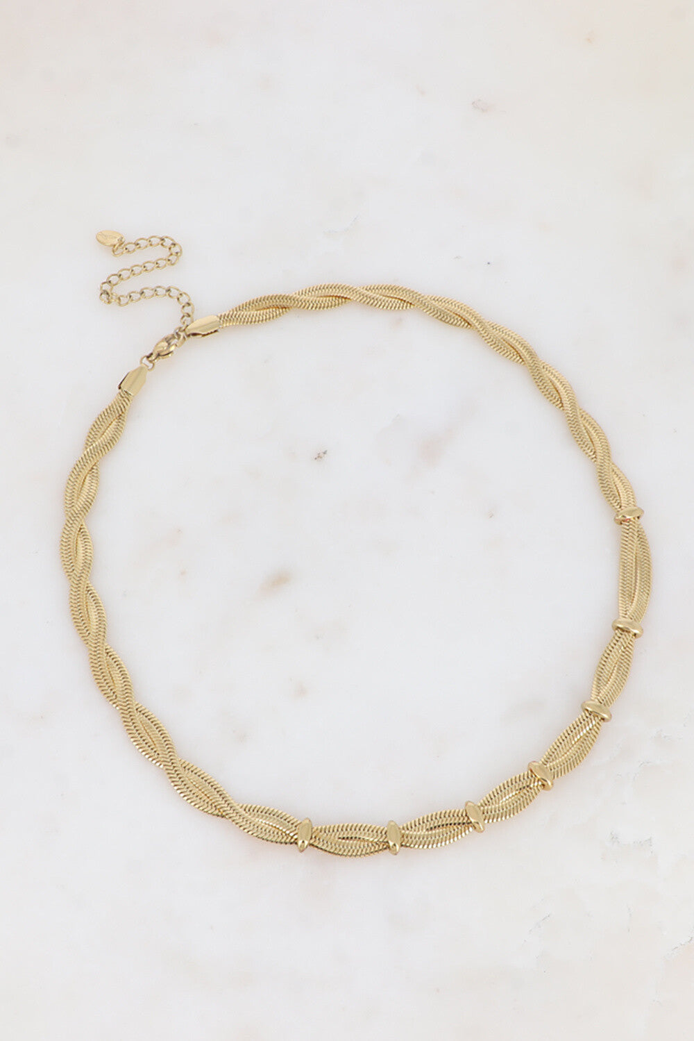 Necklace, Mirror mesh, Gold