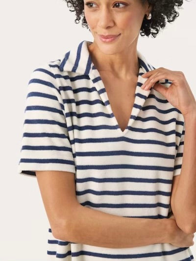 Rositta PW Dress, White/Blue