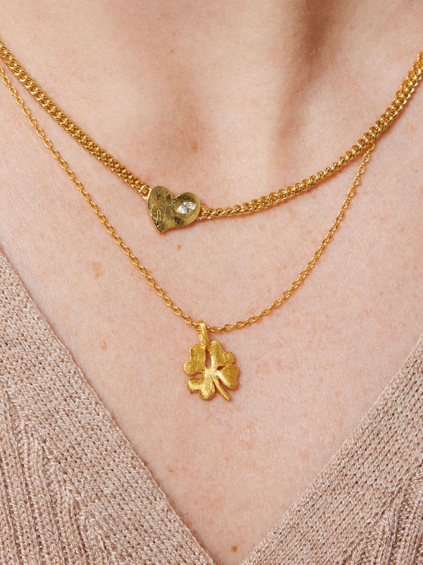 Necklace Organic Clover, Gull