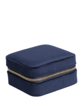 Velvet Jewellery Box Mini, Navy Blue