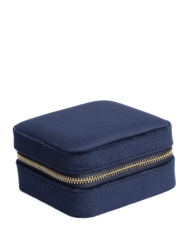 Velvet Jewellery Box Mini, Navy Blue