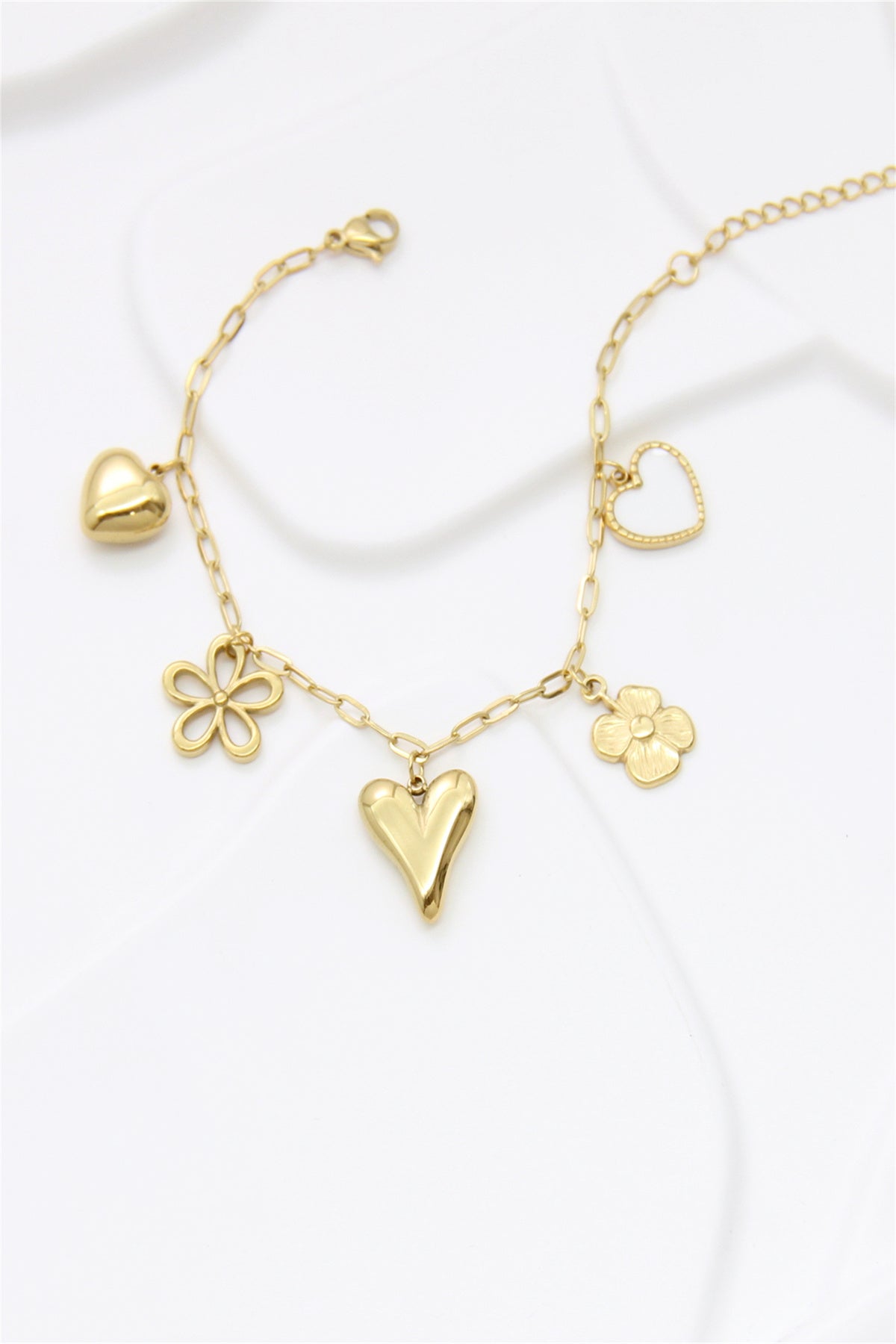 Bracelet, Heart & flower