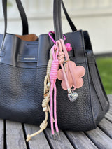 Bag Charm, Pink Bell Flower