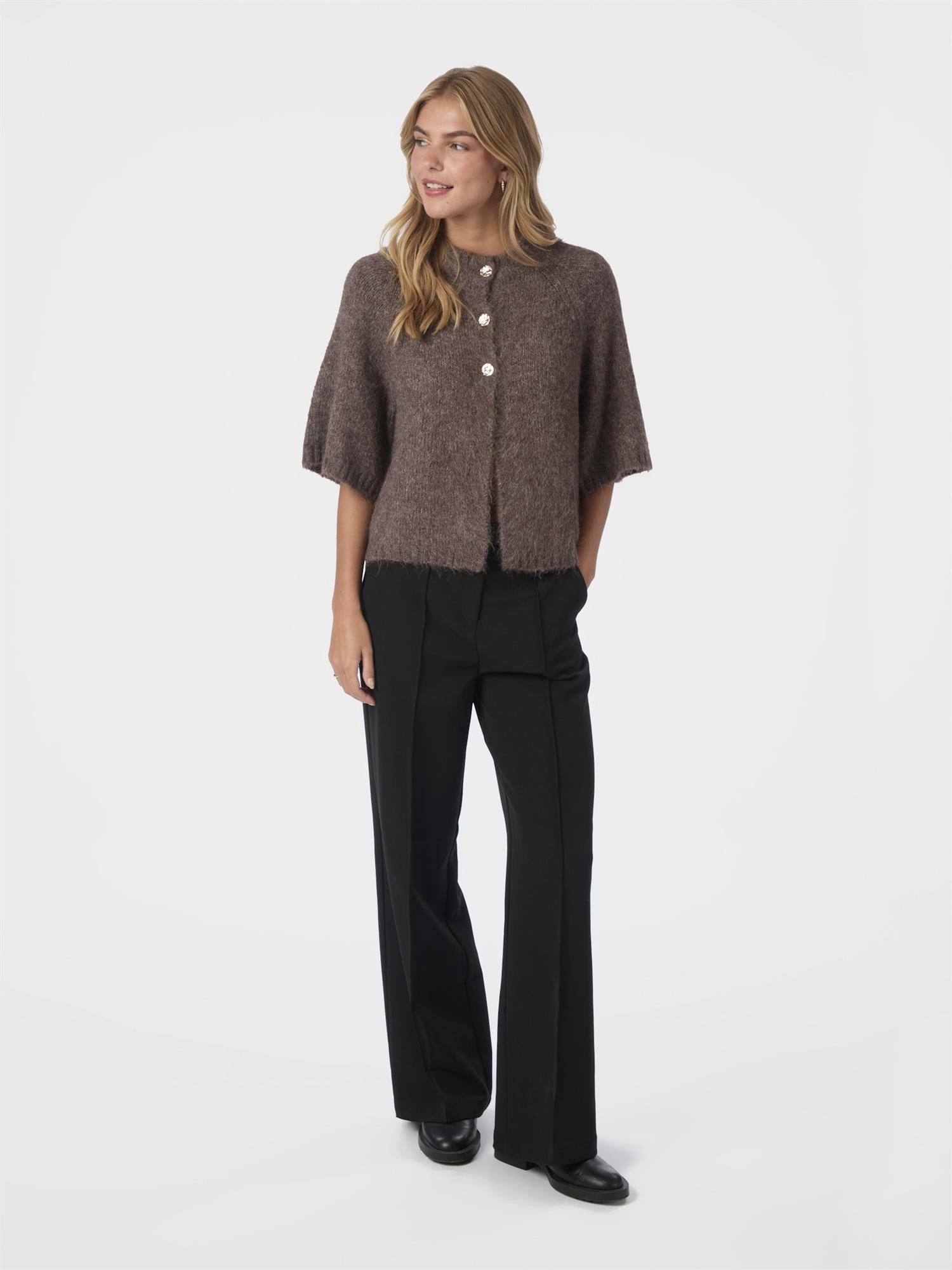 Benuta Fluffy Knit Cardigan, Light Brown