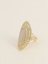 Ring, Cat eye stone, White