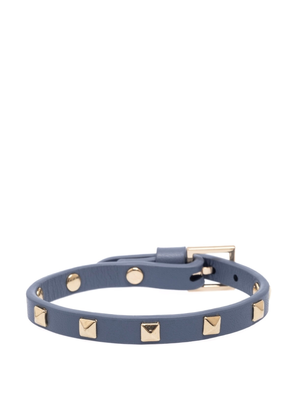 Leather Stud Bracelet Mini, Steel Blue