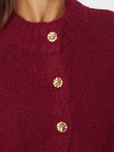 Benuta Fluffy Knit Cardigan, Red