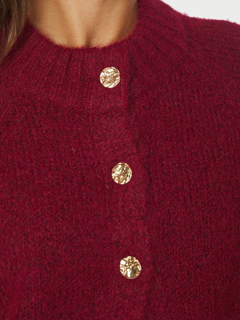 Benuta Fluffy Knit Cardigan, Red