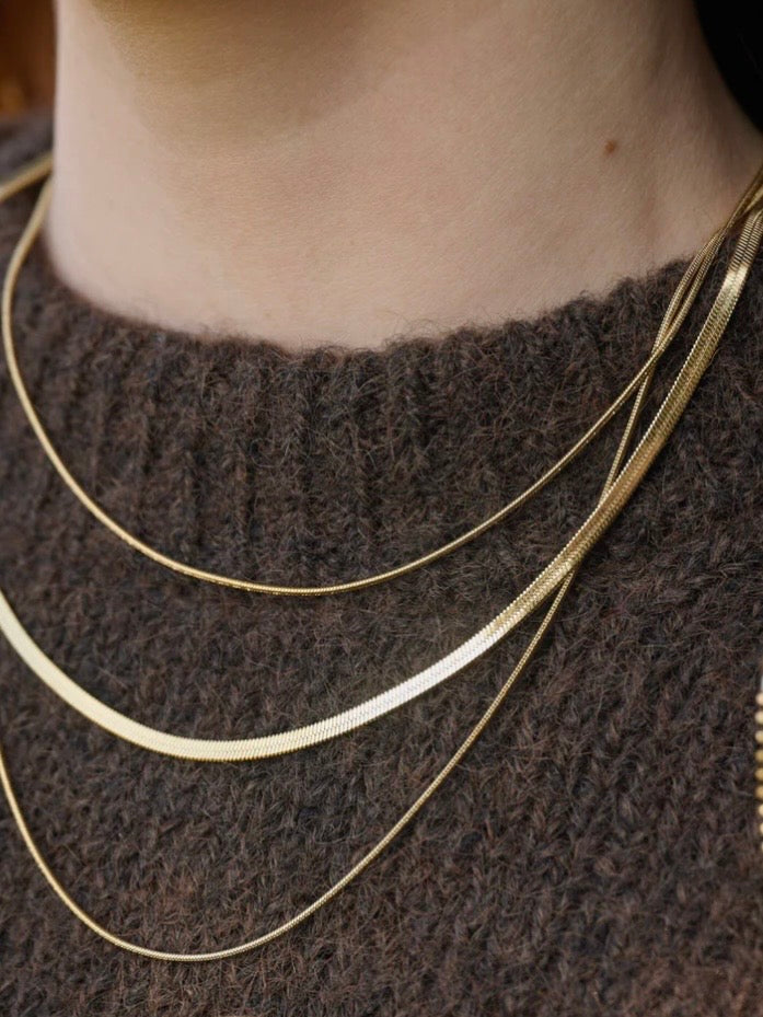 Matilde - Triple Chain Necklace Stainless Steel - Gold