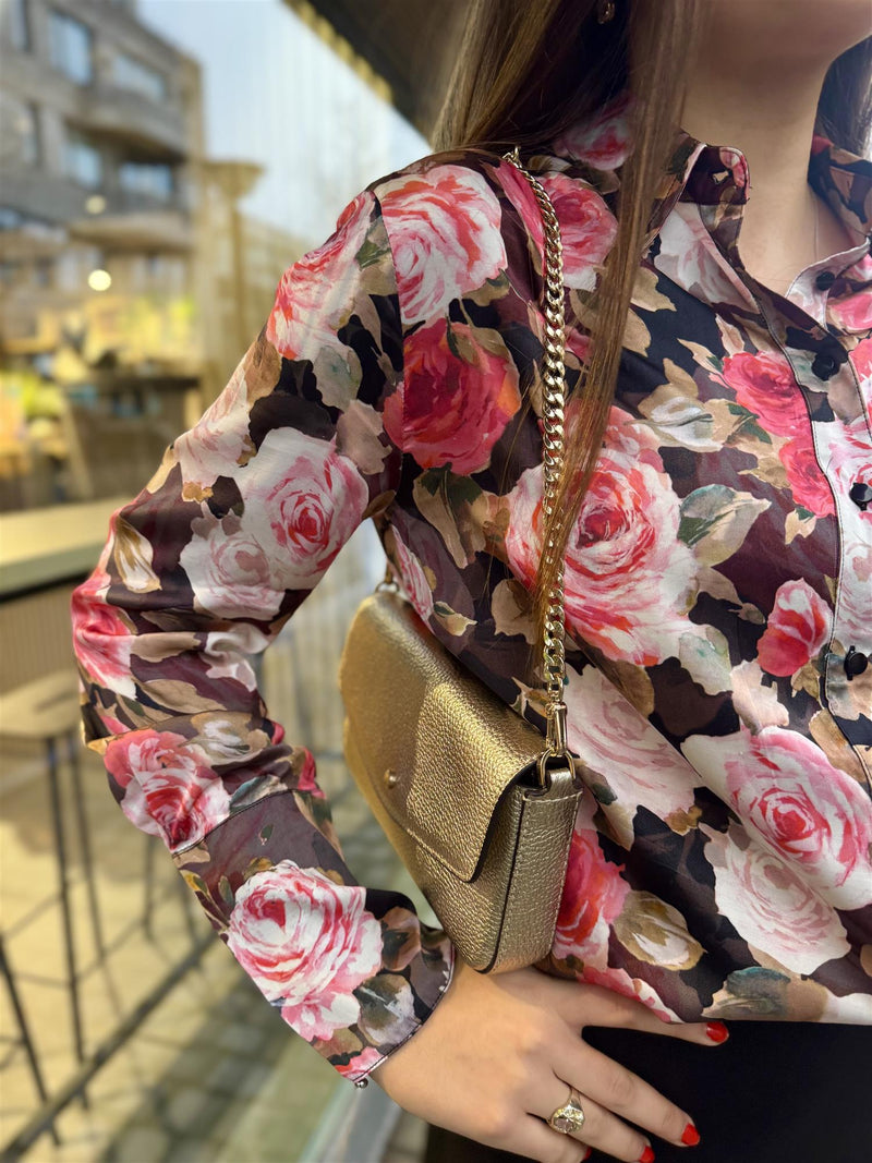 Satin Shirt, Midnight Roses