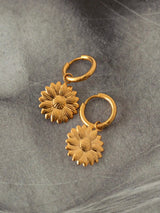 Flora - Sunflower Hoop Earrings Stainless Steel