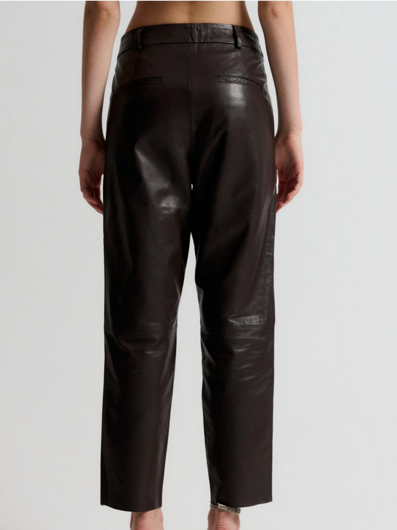 Ali Kylie Leather Pant, Expresso Brown