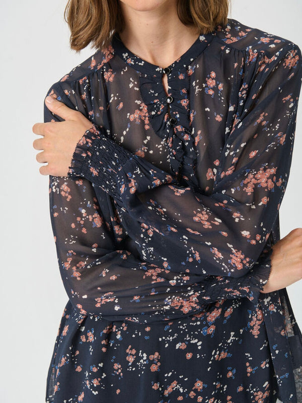 Varinka PW Blouse, Dark Navy