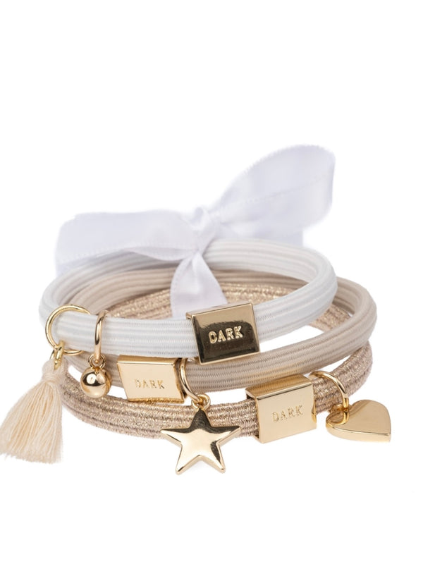 Hair Ties 3 pk Charm Combo, Sand