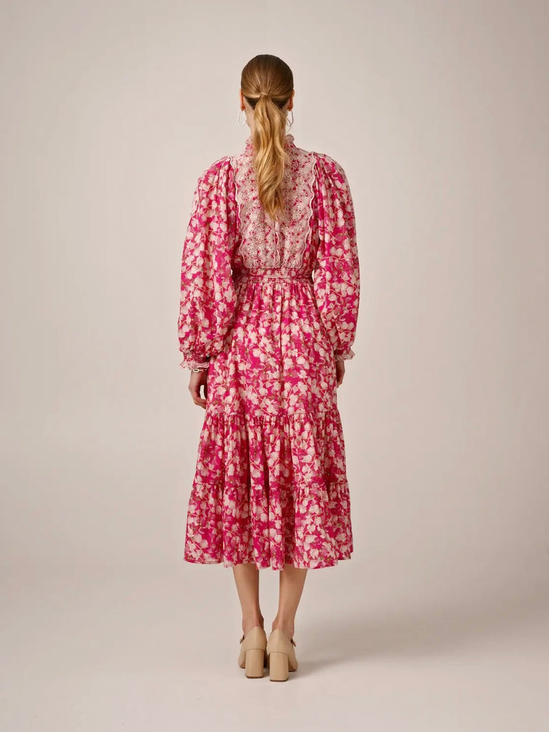 Cotton Slub Midi Dress, Poppy Meadow
