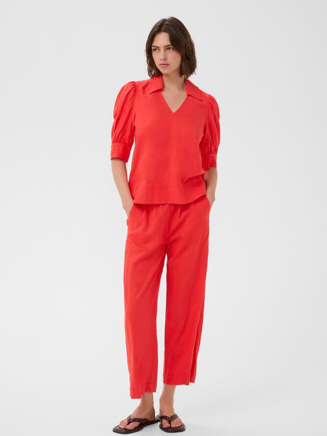 EDITH IW BLOUSE, Poppy Red