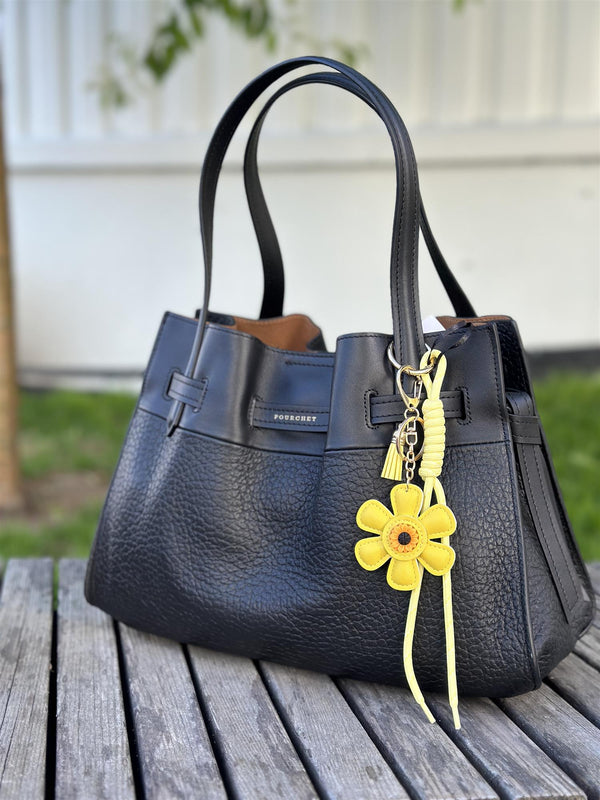 Bag Charm, Yellow Flower Power