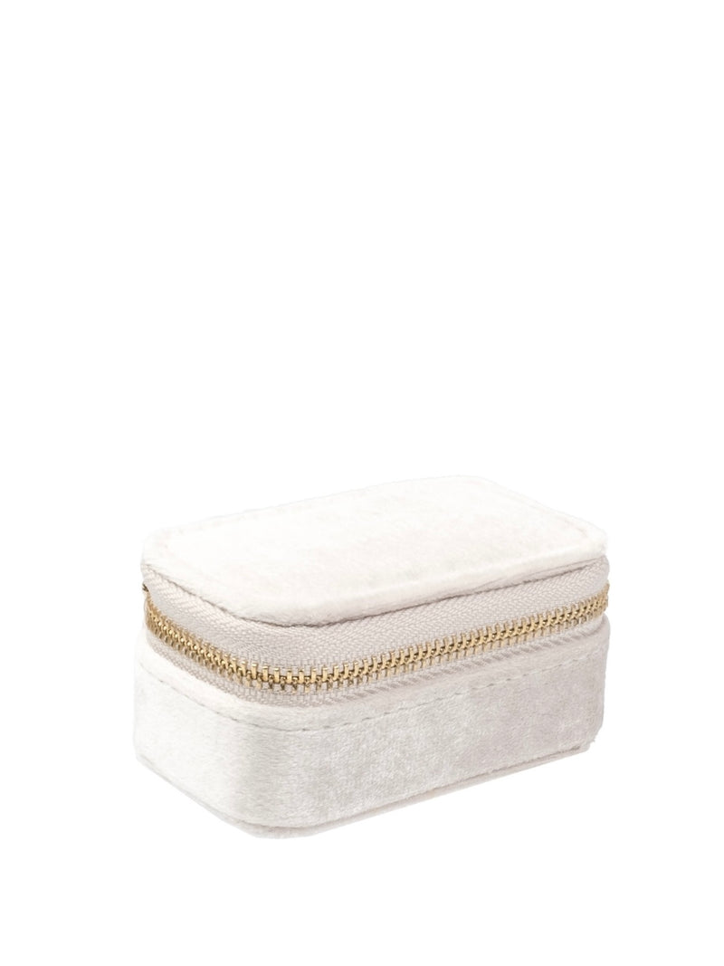 Velvet Jewellery Box Micro, Off White