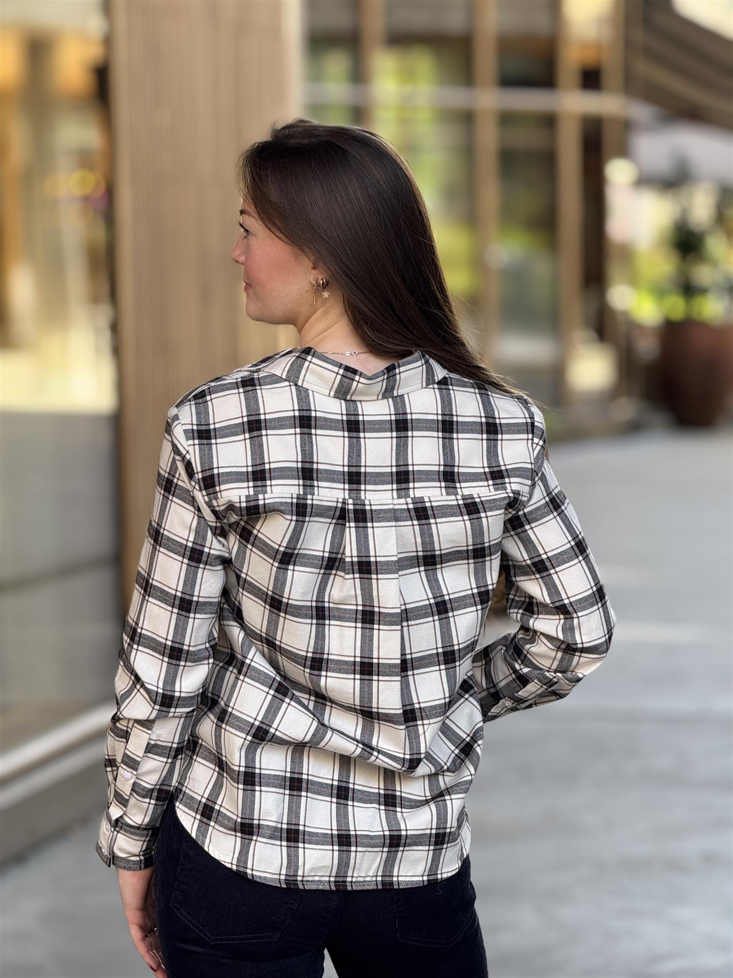 Yana PW Shirt, Navy/Brown