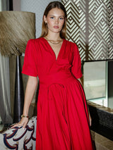 Maria Dress, City Red Poplin