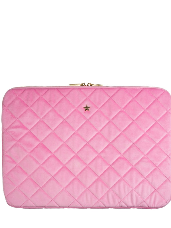 Velvet Quilted Mac Cover, Bubblegum Pink