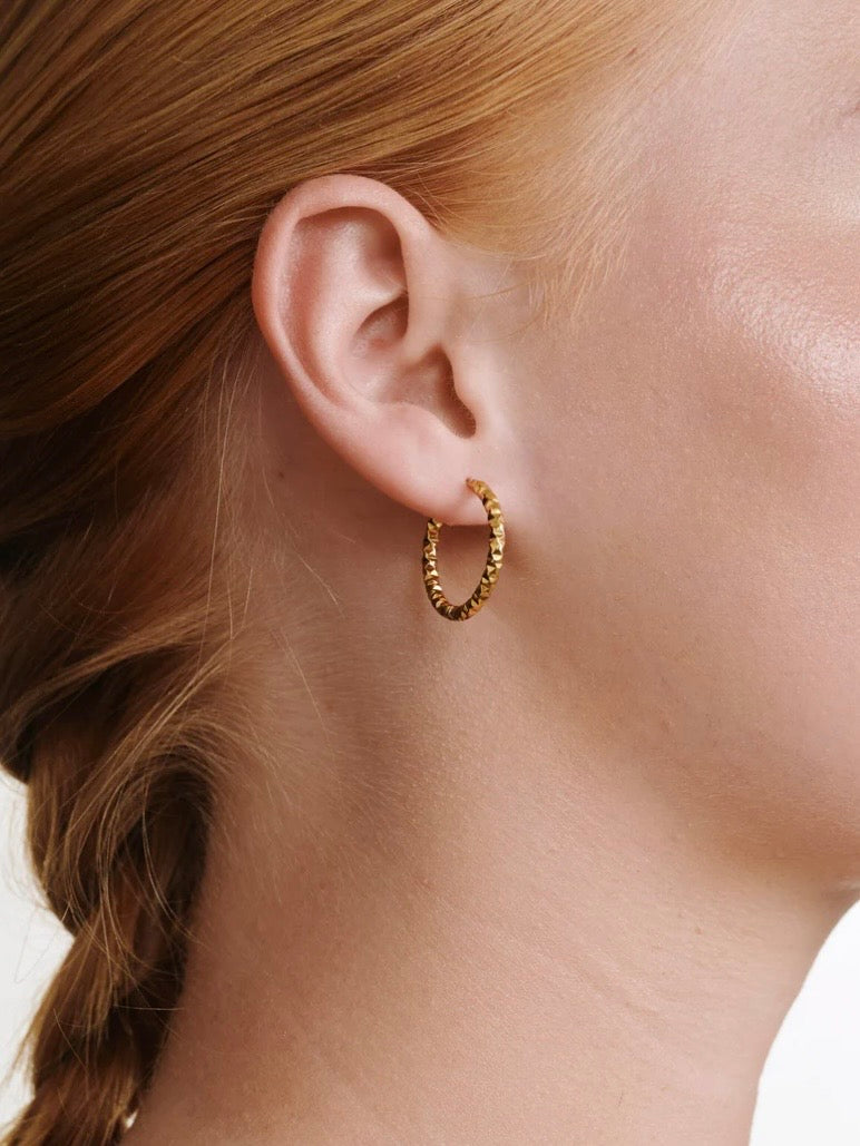 Kahla - Structure Hoop Earrings Stainless Steel - Gold