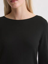Pullover, longsleeve, boat neck,Black