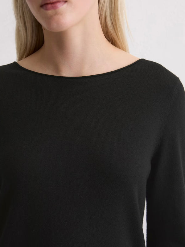 Pullover, longsleeve, boat neck,Black