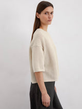 Pullover, short sleeve, round-neck