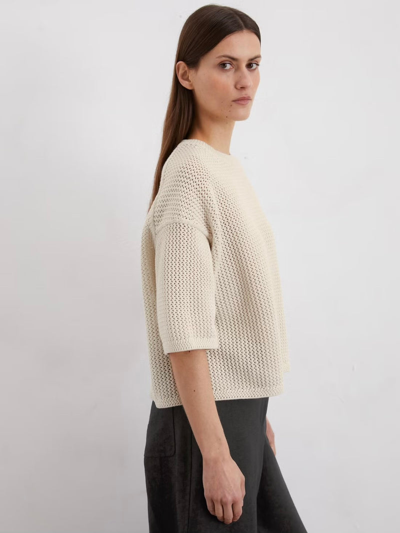 Pullover, short sleeve, round-neck