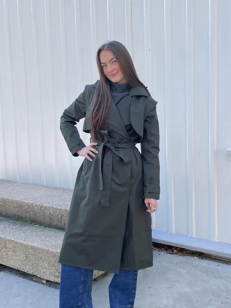 Regndråpe Trench Coat, Green
