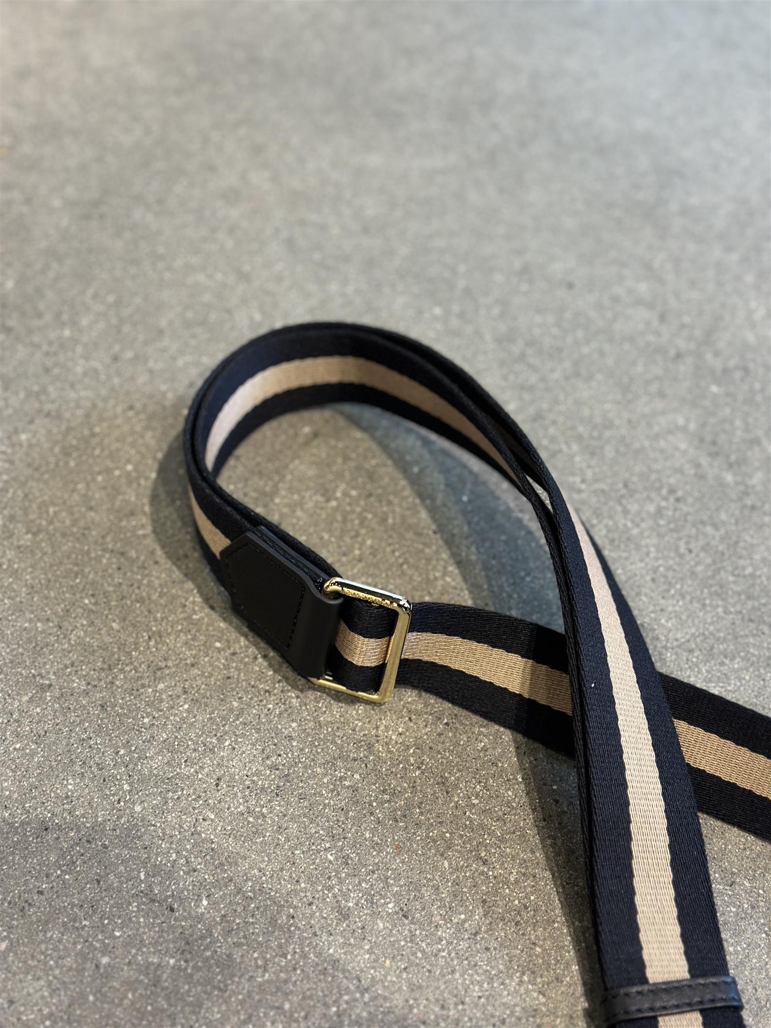 Stripes Cotton Strap, Noir/Taupe